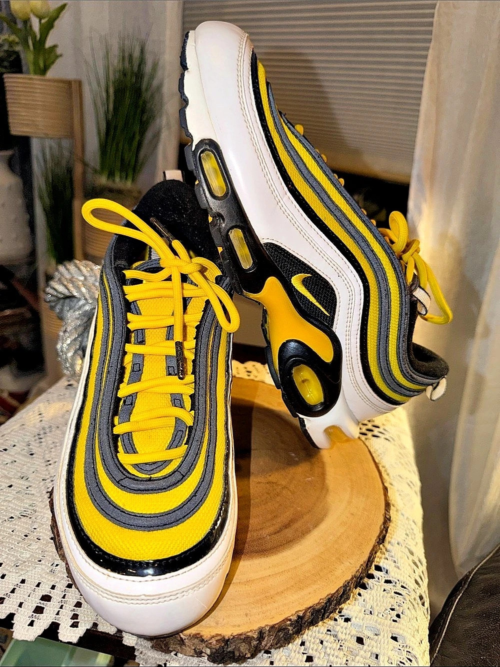 Nike Air Max Plus 97 Frequency Pack Tour Yellow Black White Men’s 8.5
